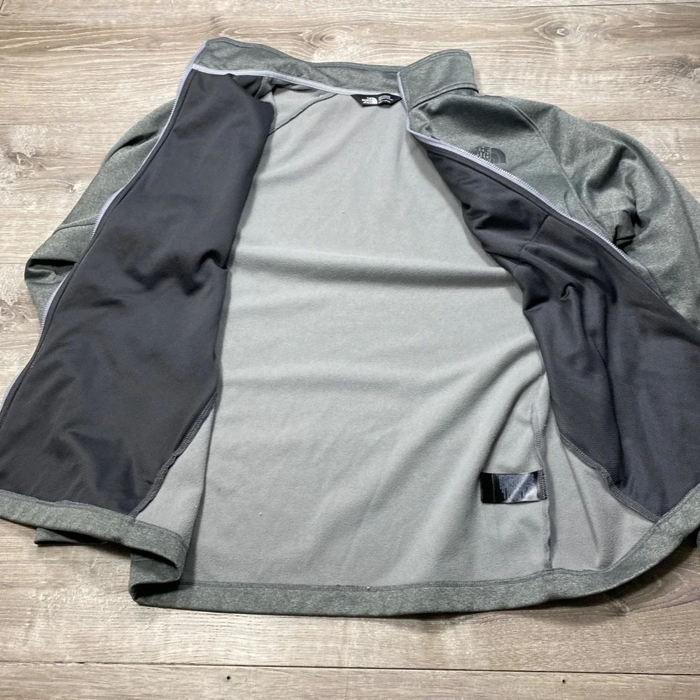 The North Face Full Zip Jacket Mens Large Gray Heathered Hiking Activewear A2VE4